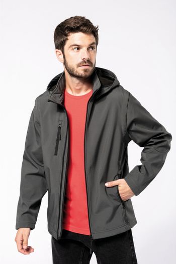 Image produit Veste Softshell 3 couches à capuche avec manches amovibles unisexe