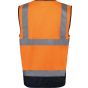 WK Designed To Work Gilet de sécurité haute visibilité recyclé avec zip unisexe hi_viz_orange/navy