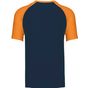 kariban Baseball - T-shirt bicolore manches courtes navy/orange