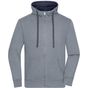 James&Nicholson Men's Lifestyle Zip-Hoody grey_melange/navy
