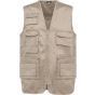 WK Designed To Work Gilet polycoton multipoches doublé unisexe beige
