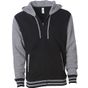 Independent Unisex Heavyweight Varsity Zip Hood black/gunmetal_heather
