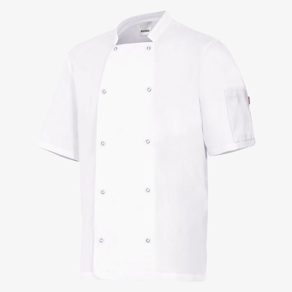 Veste de cuisinier manches courtes avec boutons pression Velilla