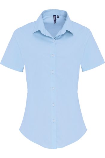 Image produit Chemise poepline stretch en coton manches courtes pour femme