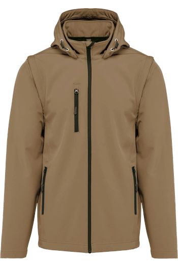 Image produit Veste Softshell 3 couches à capuche avec manches amovibles unisexe