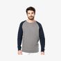 Kariban Sweat-shirt BIO bicolore col rond manches raglan homme