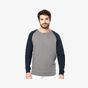 kariban Sweat-shirt BIO bicolore col rond manches raglan homme