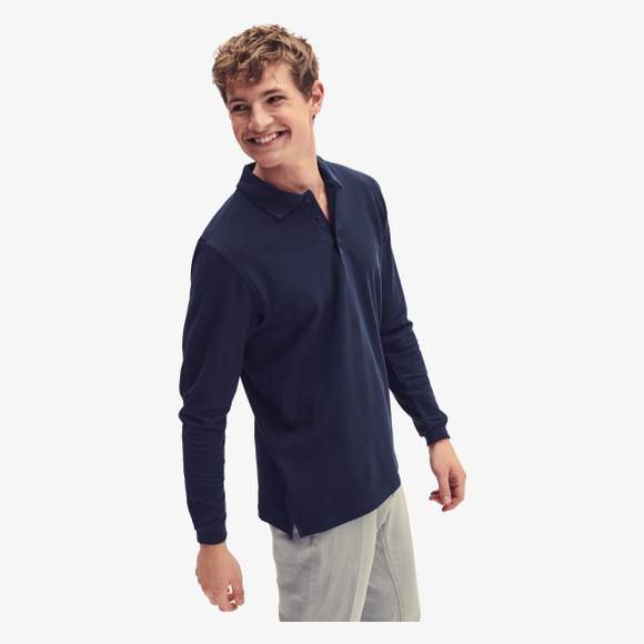 Premium Long Sleeve Polo fruit of the loom