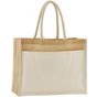 westfordmill Tote bag pocket en coton jute amidonné naturel natural