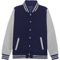 AWDis Just Hoods Veste Varsity oxford_navy/heather_grey