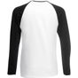 fruit of the loom Long Sleeve Baseball T blanc/noir