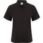Henbury Ladies' wicking, anti-bac, quick dry s/s shirt black