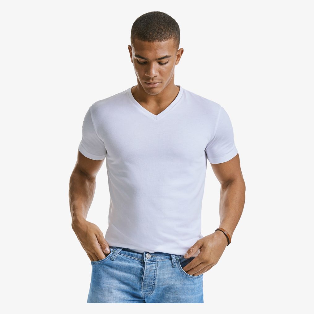 Men's Pure Organic V-Neck Tee Russell-pure-organic