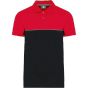 WK Designed To Work Polo bicolore écoresponsable manches courtes unisexe black/red