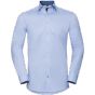 Russell Chemise contrastée à chevrons cintrée manches longues homme light_blue/mid_blue/bright_navy