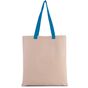 Kimood Sac shopping plat en toile avec poignées contrastées natural/surf_blue