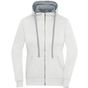 James&Nicholson Ladies' Lifestyle Zip-Hoody off_white/grey_heather