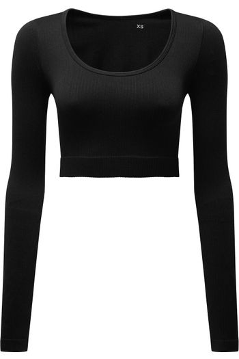 Image produit Haut court femme Tridri® 3D fit côtelé et sans coutures.