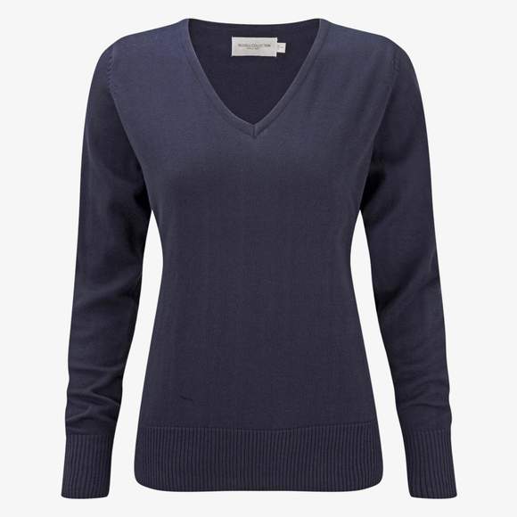 Ladies' V-Neck Knitted Pullover Russell