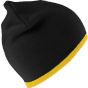 Result Soft feel reversible cuffless beanie black/yellow
