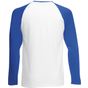 fruit of the loom Long Sleeve Baseball T blanc/bleu_royal