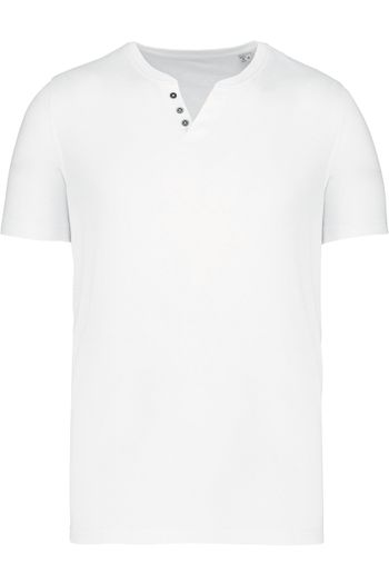 Image produit T-shirt écoresponsable henley manches courtes homme - 140 g