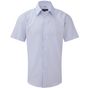 Russell Collection Men’s short sleeve tailored oxford shirt oxford_blue