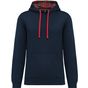 Kariban Sweat-shirt à capuche contrastée à motifs unisexe navy/red_tartan