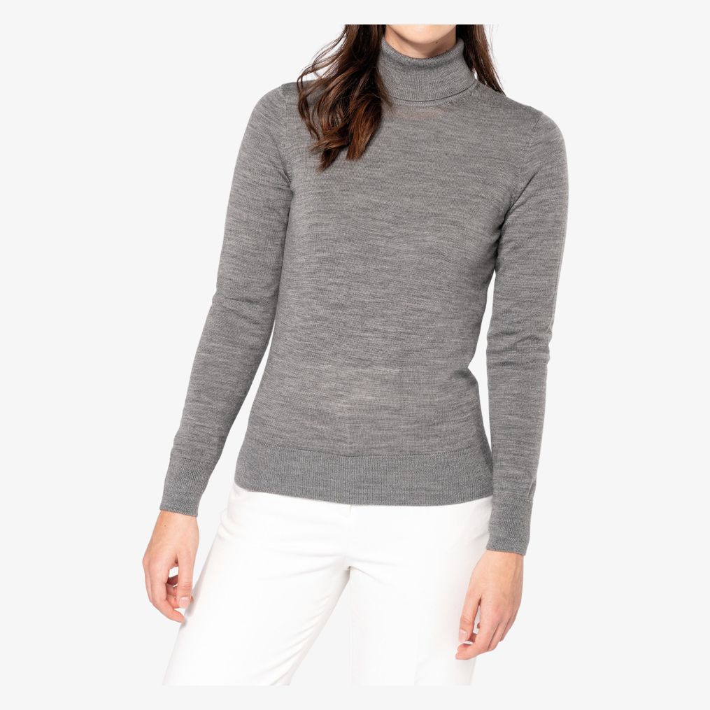 Pull Mérinos col roulé femme Kariban Premium