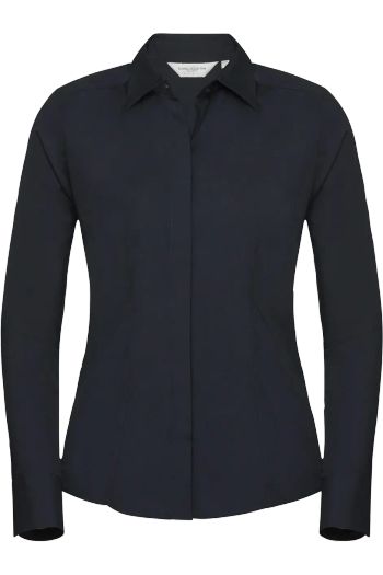 Image produit Chemise en Popeline Polyester Coton cintrée manches longues femme