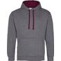 AWDis Just Hoods Varsity Hoodie charcoal/burgundy