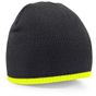 Beechfield Bonnet en tricot bicolore black/fluorescent_yellow