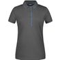 James&Nicholson Ladies´ Polo Stripe graphite/aqua