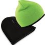 Result Soft feel reversible cuffless beanie lime/black