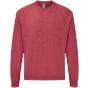 fruit of the loom Classic raglan sweat heather red