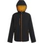 Regatta Men's Navigate 2 Layer Hooded Softshell Jacket black/orange_pop