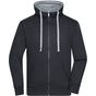 James&Nicholson Men's Lifestyle Zip-Hoody black/grey_heather
