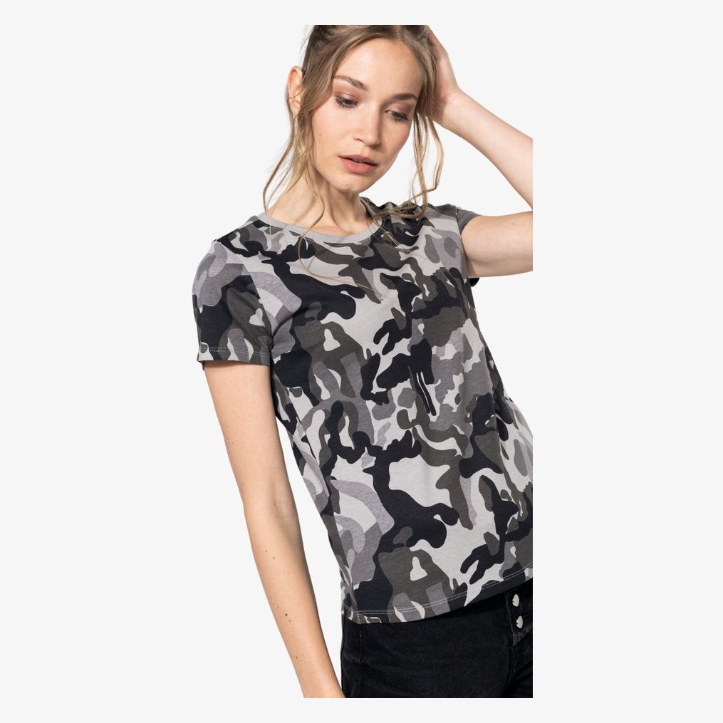 T-shirt camo manches courtes femme kariban