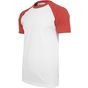 Build Your Brand Raglan Contrast Tee white/red