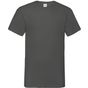 fruit of the loom Valueweight V-Neck T graphite_clair