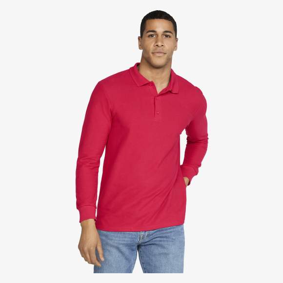 Premium Cotton Adult Double Piqué Polo LS Gildan