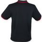 Henbury Men's coolplus tipped polo shirt black/red