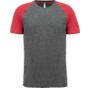 ProAct T-shirt triblend bicolore sport manches courtes unisexe grey_heather/sporty_red_heather