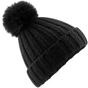 Beechfield Bonnet à pompon en maille épaisse et fourrure Verbier black