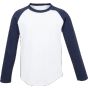 SF Clothing Kids´ long sleeved baseball T white/oxford_navy