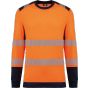 WK Designed To Work T-shirt de sécurité recyclé col rond manches longues unisexe hi_viz_orange/navy