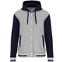 Kariban Blouson Teddy à capuche Unisexe oxford_grey/navy/white