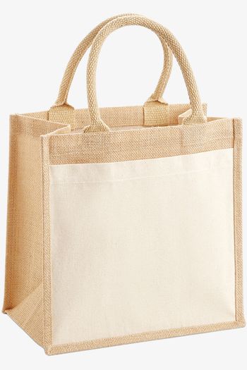 Image produit Petit sac fourre-tout en jute avec poche en coton