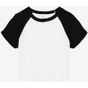 Bella Women's micro rib raglan baby tee white/black