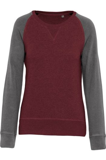 Image produit Sweat-shirt BIO bicolore col rond manches raglan femme